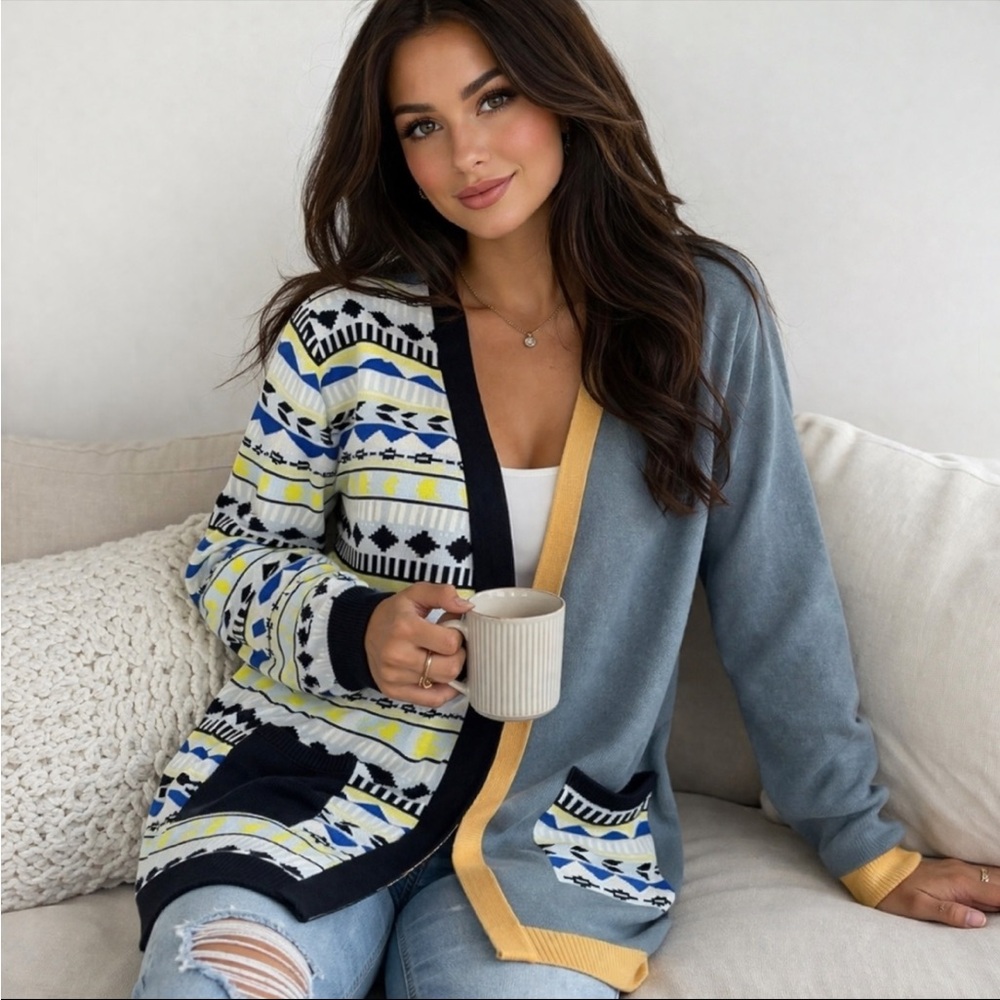 Style & Co blue cardigan sweater women size 0X